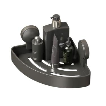 Imagem de Suporte Porta Shampoo e Sabonete Prateleira Banheiro Canto Parede Ventosa 5823 Grafite