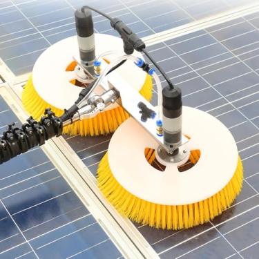 Imagem de Ferramentas De Limpeza De Painel Solar Multifutional Kit De Pólo Alimentado Por água 70 Cm Cabeça De Escova Rotativa Dupla Máquina De Limpeza De Painel Fotovoltaico Solar, 3M