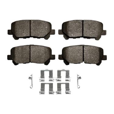 Imagem de PM Auto Substituição de pastilhas de freio traseiras para Acura MDX 2007-2013, Acura ZDX 2010-2013, Honda Odyssey 2011-2017, Honda Pilot 2009-2011, conjunto de 4 pastilhas de freio de cerâmica
