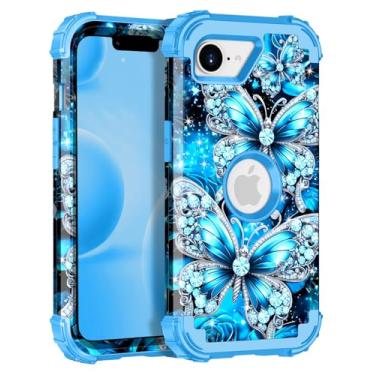 Imagem de Casetego Capa para iPhone 16e 2025, que brilha no escuro, três camadas, resistente, à prova de choque, proteção total, policarbonato rígido + capa amortecedora de TPU macio para Apple iPhone 16e de