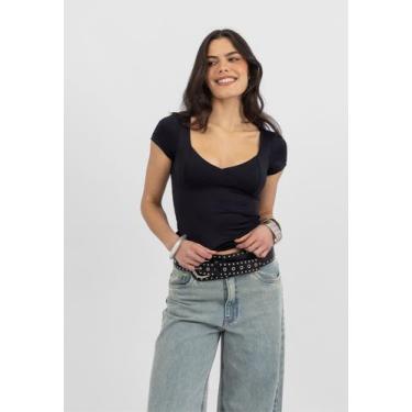 Imagem de Blusa Decote V Preta - Martina Oficial, G