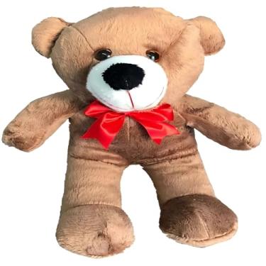 Imagem de Urso De Pelúcia Gigante Teddy 50 Cm Macio com Laço Vermelho - Mel