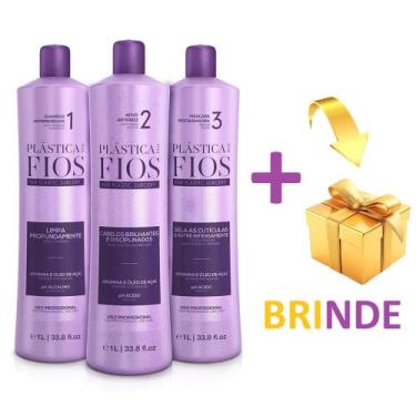 Imagem de Kit Escova Progressiva Cadiveu Plástica dos Fios Selagem Térmica 3x1Li