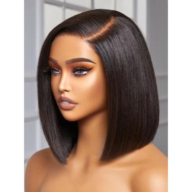 Imagem de Peruca LUVME HAIR Light Yaki Straight Bob 25 cm de cabelo humano