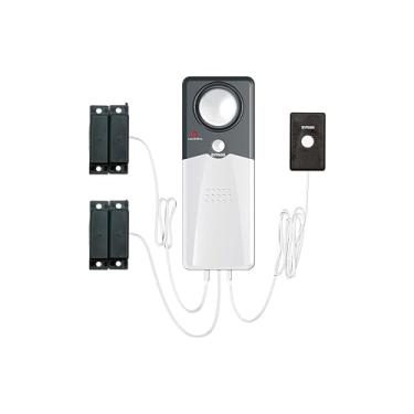 Imagem de Techko S189 Alarme de piscina ultra fino seguro para crianças, certificado ETL UL 2017, resistente ao clima interno/externo, alarme alto de 110 dB com 2 botões de bypass, cinza