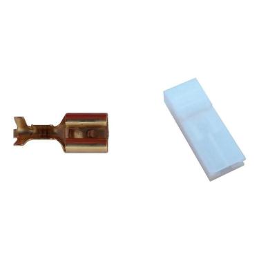 Imagem de 2X Terminal Femea Com Trava 6,3Mm E Capa Isolante Luva 100 U