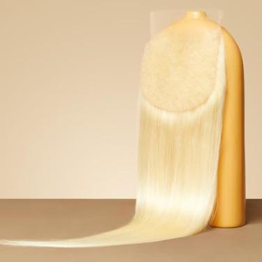 Imagem de Triippy Cabelo cru 12 x 12 cm HD Lace Closure Liso #613 Cor Loira Menos Queda do Cabelo Virgem Comum, 0,10 mm Ultra-Fino 5x5 Real HD Suíço com 100% Cabelo Humano Cru Cambojano (40,6 cm)