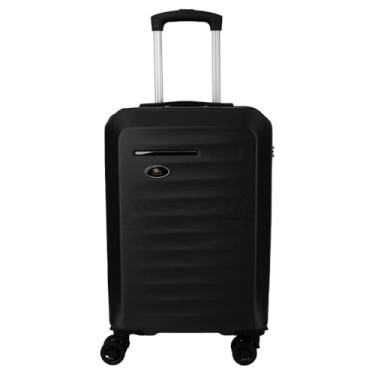 Imagem de Mala de Viagem de Bordo Expansível Fibra Rígida ABS com Rodas duplas de engate removível que giral 360º e cadeado acoplado (Preto)