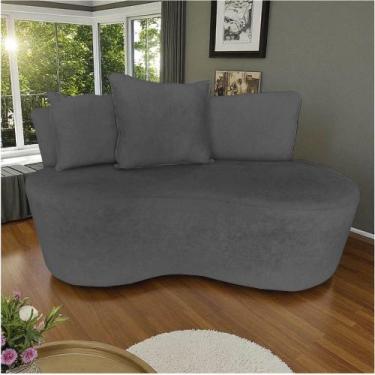 Imagem de Namoradeira Sofá 2 Lugares Yara Orgânica Suede Cinza - Mansão Decor