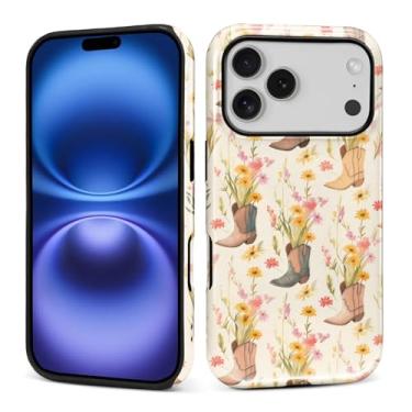 Imagem de Kapadiy Capa para iPhone 17 Pro, design Western Cowgirl híbrido proteção dupla de silicone rígido PC à prova de choque, capa protetora fina antiarranhões para homens e mulheres