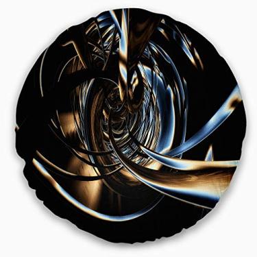 Imagem de Designart Fractal 3D Tangled Stripes' Contemporâneo sala de estar, sofá, enchimento de almofada + capa de almofada impressa em ambos os lados 40,64 cm