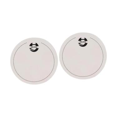 Imagem de oshhni Adesivos de reforço para pedal único de bateria, 2 peças, para redução de sobretons, adesivos leves de proteção para pele de tambor, Branco