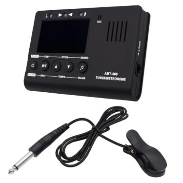 Imagem de CybNemo Afinador de guitarra Metrônomo Gerador de Tom 3 em 1 Digital Metrônomo Baixo Violino Sintonizador com Microfone de Contato Clip-on para Ukulele de Guitarra Cromática, Flauta - Use Bateria AAA