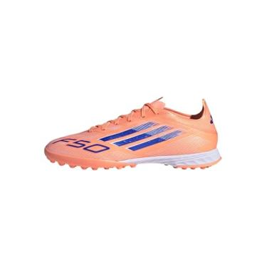 Imagem de adidas Tênis unissex adulto F50 Pro Turf, Laranja/azul claro/branco, 13.5 Women/12.5 Men