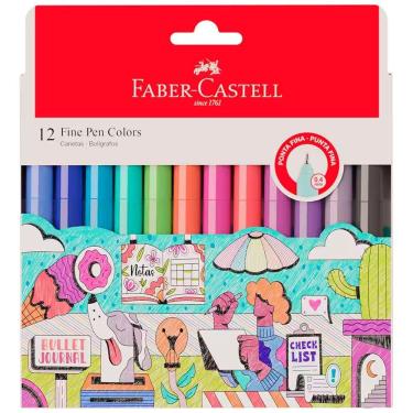 Imagem de Caneta hidrográfica Fine Pen Colors 12 Cores Faber-Castell