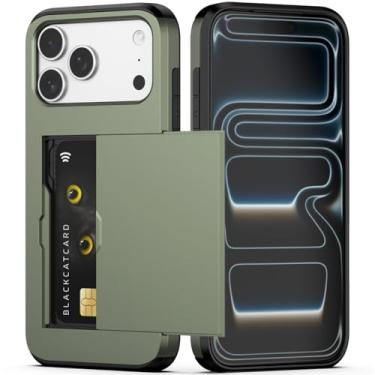 Imagem de Nvollnoe Capa para celular compatível com iPhone 17 Pro Max com suporte de cartão de camada dupla resistente à prova de choque com compartimento para cartão oculto, carteira fina para mulheres e
