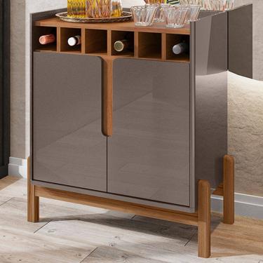 Imagem de Bar Paraíba 2 Portas Cinza Perola/Cedro - Pnr Móveis