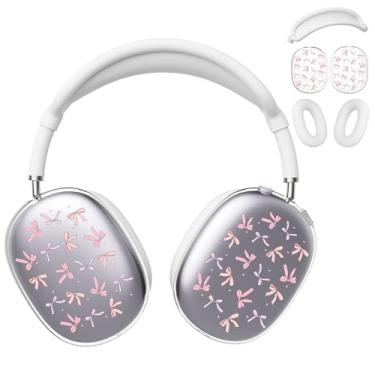 Imagem de BlHMCASE Capa de fone de ouvido para AirPods Max, lindas capas de fone de ouvido com laço kawaii, capa de silicone branca para fones de ouvido para Apple AirPods Max