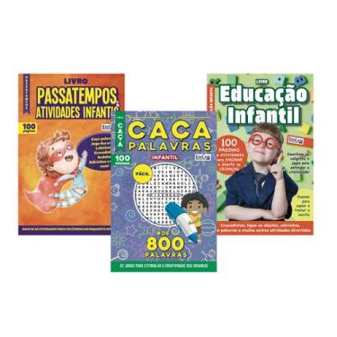 Imagem de Kit 3 Livros Infantis - Edição 3 - Caça-Palavras, Passatempos e Ativid
