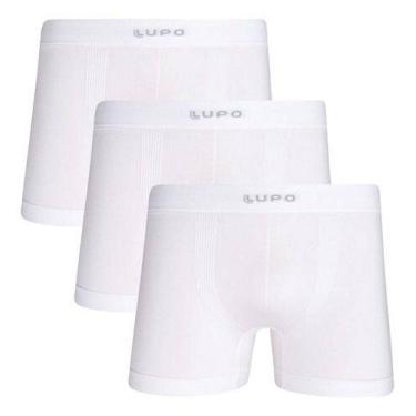 Imagem de Kit 3 Cuecas Boxer Lupo Micromodal Sem Costura Original 661, Branco, G