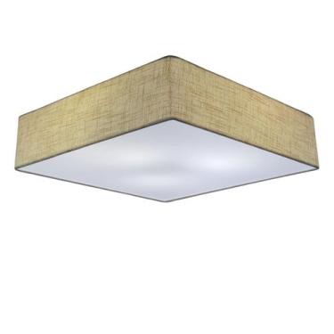 Imagem de Plafon Quadrado Vivare Md-3052 Cúpula em Tecido 60x60x15cm - Bivolt, R