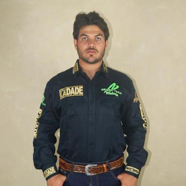 Imagem de camisa country radade manga longa rodeio cowboy masculina, Azul marinh