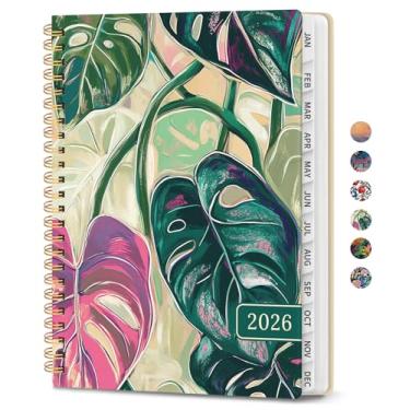 Imagem de Agenda 2026, agenda semanal e mensal estética para mulheres, janeiro de 2026 a dezembro de 2026, livro de calendário de capa dura 2026 com abas mensais, bolso interno, perfeito para escritório, casa