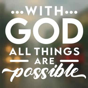 Imagem de Adesivo de vinil com Deus Todas as Coisas São Possíveis - Adesivo de vinil com verso da Bíblia Cristã - Design Faith Cross Jesus - Decoração de kart para janela de carro e motocicleta