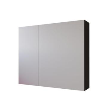 Imagem de Espelheira Suspensa Klein Moderna com Prateleiras para Banheiro - JM3 Móveis (Preto)