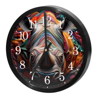 Imagem de LILINWAN Relógio de parede 24 cm sem tique-taque silencioso operado por bateria relógio de parede redondo moderno estilo simples decoração relógio para escritório/escola/quarto/sala de estar