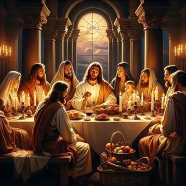 Imagem de JJBSWYMT Kits de arte de diamante Jesus para adultos, kits de pintura de diamante 5D A Última Ceia para adultos iniciantes, faça você mesmo, pintura de diamante completa, arte e artesanato, decoração