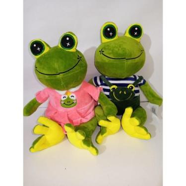 Imagem de Casal de sapos de pelúcia, 40 cm, macio e divertido de brincar e decor