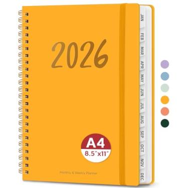 Imagem de Agenda 2026 – Agenda semanal e mensal, janeiro de 2026 a dezembro de 2026, encadernado em espiral, agenda 2026, bolso interno, perfeito para escritório, casa, material escolar – A4 (21,6 cm x 28 cm