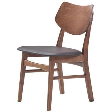 Imagem de Cadeira Scandinavian Mad Nogueira Assento PVC Preto - 38593 - Sun Hous