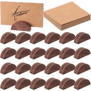 Imagem de Suportes para números de mesa de madeira Colingmill, 24 unidades marro