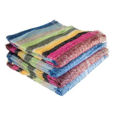 Imagem de kit com 6 panos de chão meio banho listrado 103cm x 57cm - Beira Rio