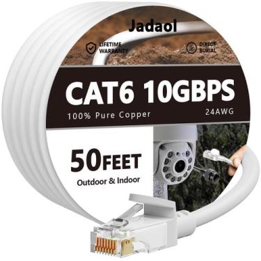 Imagem de Cabo Ethernet externo Jadaol Cat 6 15m Cat8/7 10Gbps branco