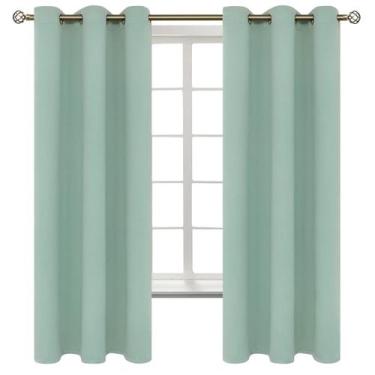 Imagem de Cortinas BGment Blackout Frosty Green 107x160cm Conjunto de 2