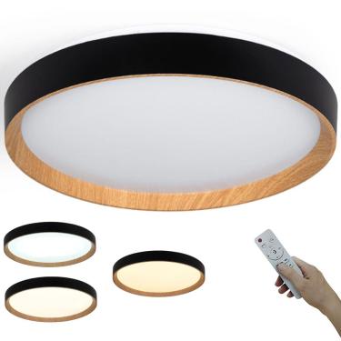 Imagem de Luminaria Plafon Led 3 Tons Moderno Controle Remoto Iluminaçao Residencial Comercial Decorativo