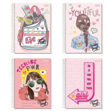 Imagem de Caderno 1 Matéria 80 Folhas Capa Dura Nova Mix Feminino Sortido