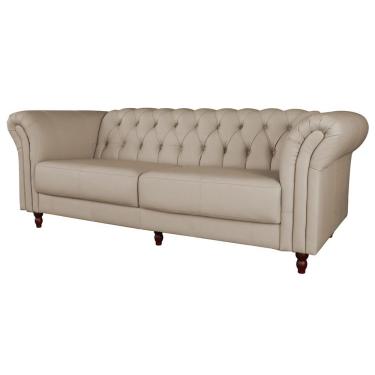 Imagem de Sofá 2 Lugares Maggiore 200cm Couro Bege - Gran Belo