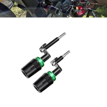 Imagem de CNC com POM Motocicleta Frame Sliders Crash Pad Proteção contra quedas (Verde) Competible With Ninja 500 500SE 2025 Z500 2024 Ninja 400 Ninja400 Z400 Z 400 2018-2024 2025 (Verde)