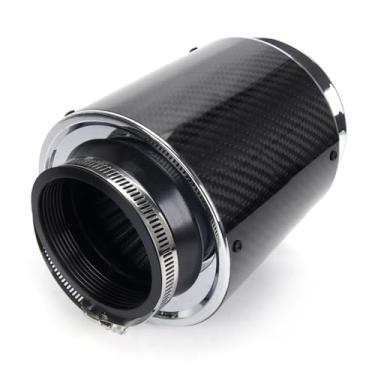 Imagem de Entrada de 7,6 cm 125 mm de altura, tampa de fibra de carbono, 76 mm, filtro de ar de alto fluxo, entrada de filtro frio (125 mm)