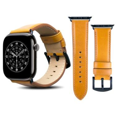 Imagem de Pulseira para relógio Apple Alto – couro italiano premium feito à mão – compatível com Apple Watch 44 mm/42 mm, Circumference of wrist: 173 ~ 215mm, Caramel
