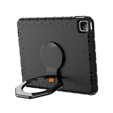 Imagem de E-puhate Capa para iPad Pro 12.9 6ª/5ª/4ª/3ª geração com suporte giratório de 360° e suporte para lápis, capa fofa resistente para iPad Pro 12,9 polegadas 2022/2021/2020/2018, preta