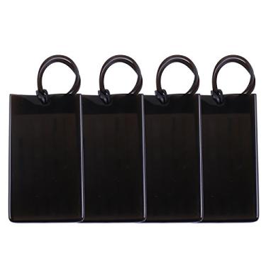 Imagem de 4 Packs Colorful Flexible Travel Luggage Tags for Baggage Bags/Suitcases - Name ID Labels Set for Travel - Black
