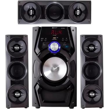 Imagem de Sistema de Som Bluetooth, Mini System 50W, 4 Caixas de Som, Controle Remoto, USB, FM, Preto, 40cm x 21.5cm