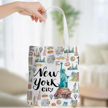 Imagem de New York Souvenirs and Gifts Bolsa de praia New York Canvas Tote Bag for Women Grocery Bags Christmas Birthday, New York 02, Large