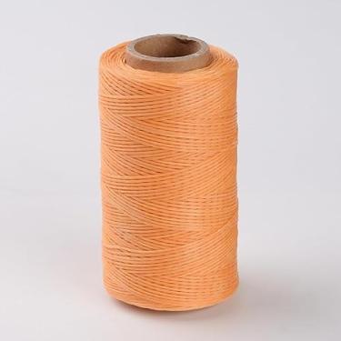 Imagem de 284 jardas fio de poliéster encerado plano cores sortidas 1 x 0,3 mm cordão de costura revestido com cera para suprimentos de macramê de miçangas marrom arenoso
