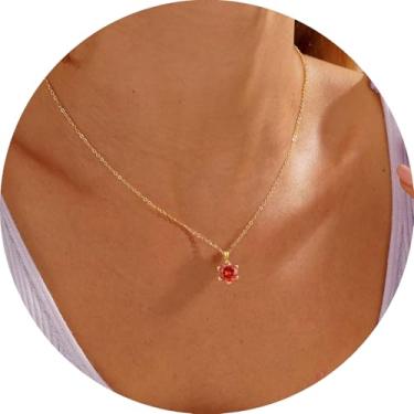 Imagem de Colar feminino com pingente de cristal solitário de corte redondo, configuração de seis garras em corrente de aço inoxidável, joia elegante para uso diário, F, Aço inoxidável e cristal, Sem Pedra